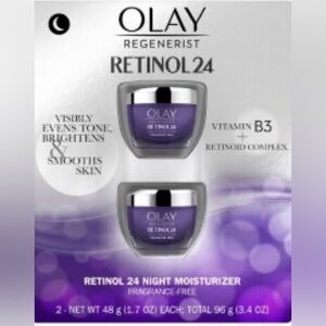 OLAY Regenerist Retinol 24 + Peptide Night Face Moisturizer, 2 pk./1.7 oz.